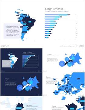 地图信息图表PPT素材maps