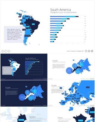 地图信息图表PPT素材maps