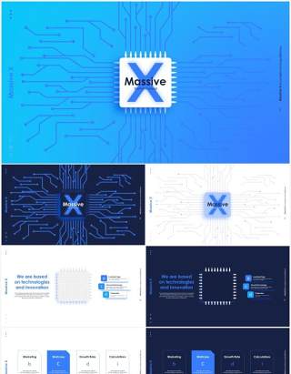 电子芯片软件技术产品信息图表图形展示PPT素材Electronic slides