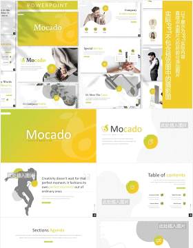 渐变色简约业务宣传介绍PPT图片版式设计模板Mocado - Business Powerpoint Template