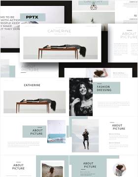 商业公司产品展示PPT模板Catherine - Powerpoint Template Business Company