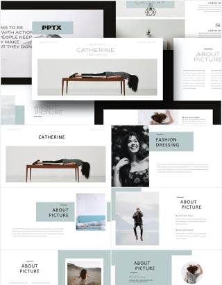 商业公司产品展示PPT模板Catherine - Powerpoint Template Business Company