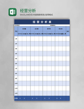 简约实用经营分析表excel模板