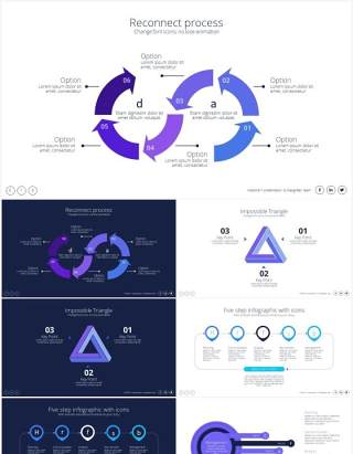 创意循环步骤信息图表PPT素材Cycle