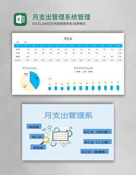 月支出管理系统excel管理