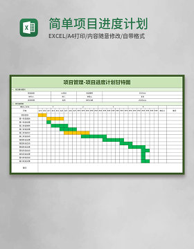 简单项目进度计划甘特图word模板