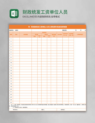 财政统发工资单位人员工资和津补贴变动审核表 