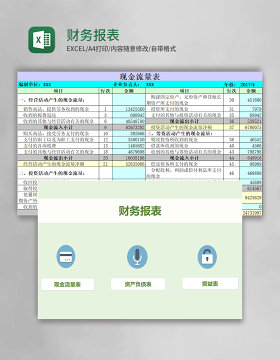 财务报表excel表格