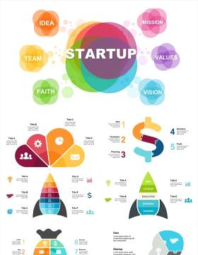 商务项目计划启动信息图表PPT素材Startup