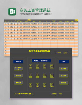 商务工资管理系统excel模板