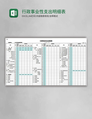 行政事业性支出明细表