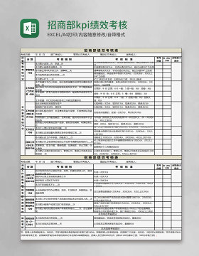 招商部kpi绩效考核excel表格