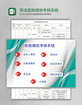 简洁医院绩效考核系统Excel模版