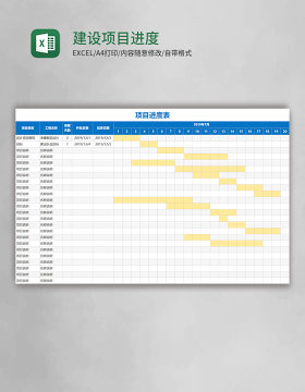 建设项目进度表Excel模板