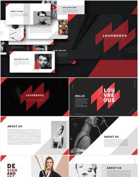 时尚作品展示PPT模板LOUV Powerpoint Template