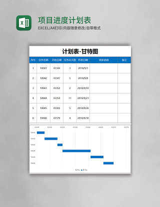 项目进度计划表