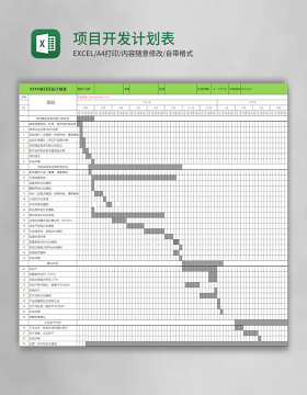 项目开发计划表excel表格模板