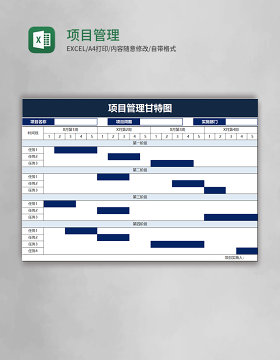 项目管理甘特图excel模板