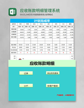 应收账款明细管理系统excel表格