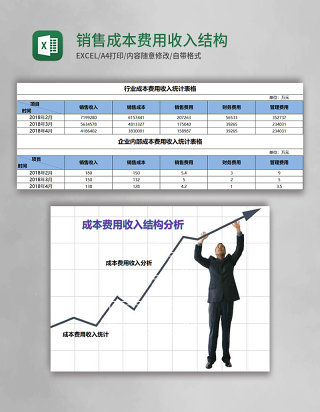 销售成本费用收入结构分析Excel管理系统