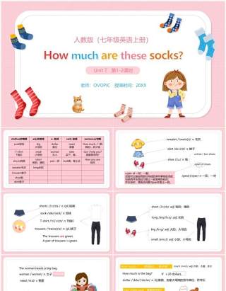 部编版七年级英语上册How much are these socks课件PPT模板