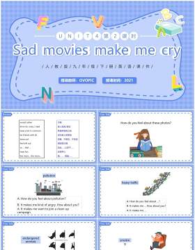 人教版九年级英语下册Sad movies make me cry课件PPT模板