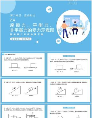 部编版初中八年级下册物理摩擦力平衡力非平衡力的受力示意图