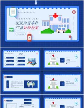 蓝色简约风医院突发事件应急预案PPT模板