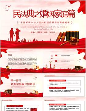 全面解读中华人民共和国首部民法典婚姻编动态PPT模板