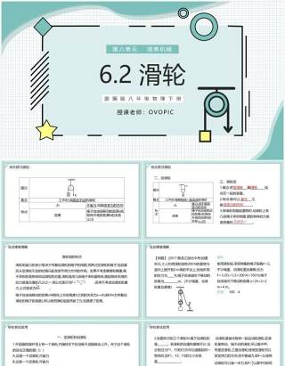 部编版八年级物理下册滑轮课件PPT模板