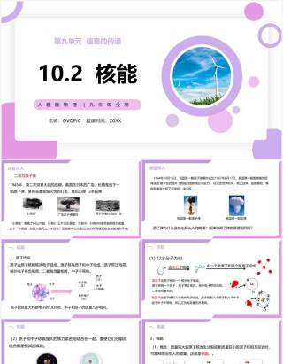 部编版九年级物理全册核能课件PPT模板