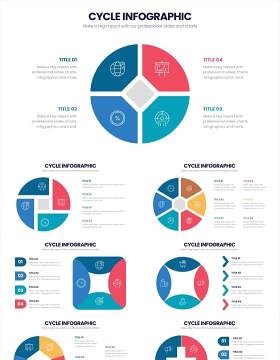 创意色彩循环关系信息图表PPT素材Cycle Powerpoint Infographics