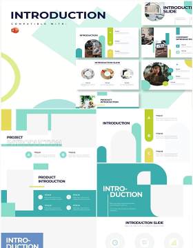 绿色系产品简介介绍PPT信息图形素材Introduction Powerpoint Infographics