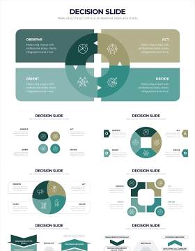 绿色项目管理对比关系决策PPT信息图表Decision Powerpoint Infographics