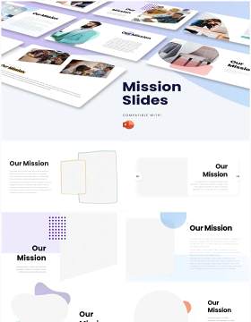 国外创意配图版式设计PPT模板不含摄影图Mission Powerpoint Infographics