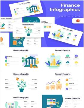 国外创意财务金融服务PPT信息图形素材Finance Powerpoint Infographics