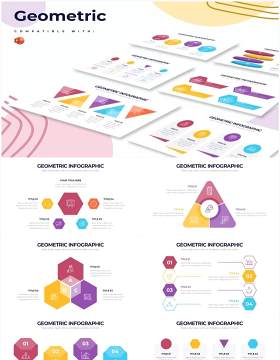 创意色彩几何图形PPT信息图素材Geometric Powerpoint Infographics