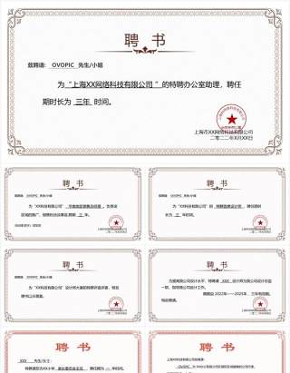 聘用证书聘书合集PPT模板