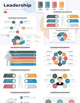 多彩企业领导力分析PPT信息图形素材Leadership Powerpoint Infographics