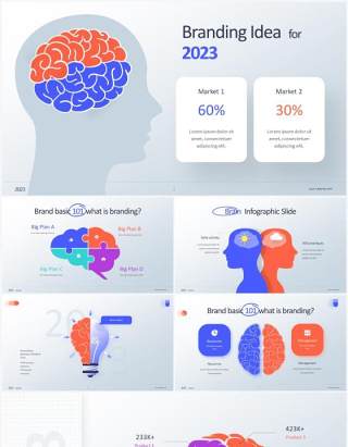 2023创意脑图PPT信息图形素材