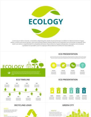 绿色生态信息图形PPT素材Ecology