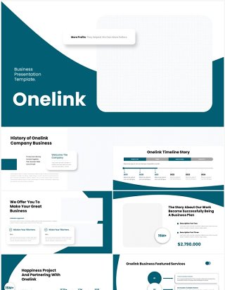 简约公司产品展示项目汇报PPT模板（无图可插图）Onelink No Image