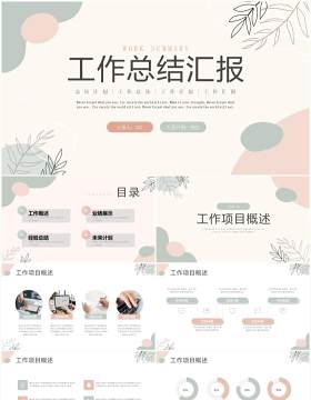 简约莫兰迪工作总结汇报PPT模板