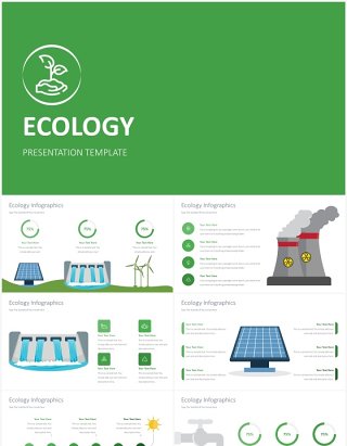 绿色生态能源信息图创意插画PPT素材ECOLOGY