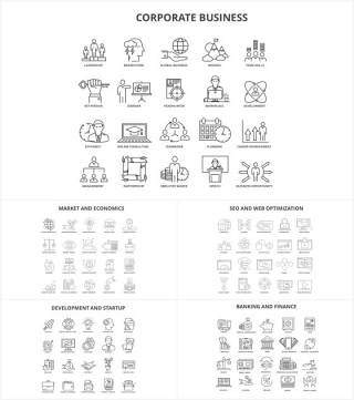 黑白图标图形PPT元素Icons