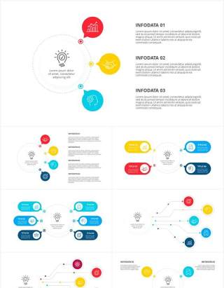 彩色流程图表关系结构图PPT素材Flow chart