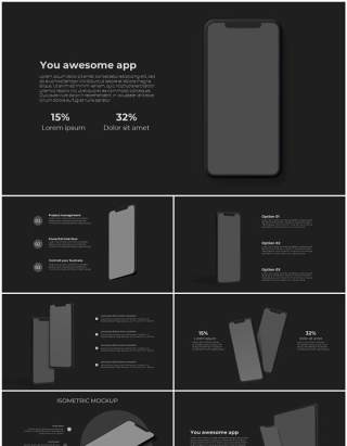 深色手机电脑设备实体模型PPT元素素材Devices dark