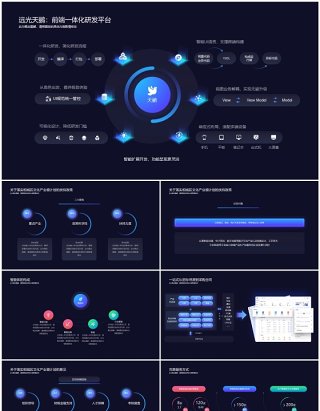 深色科技互联网数字化工作述职报告PPT模板