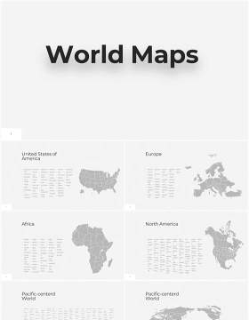 多国家世界地图PPT素材World Maps