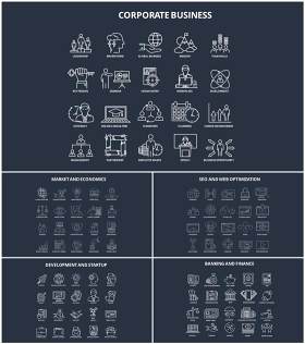 线性图标PPT素材元素Icons